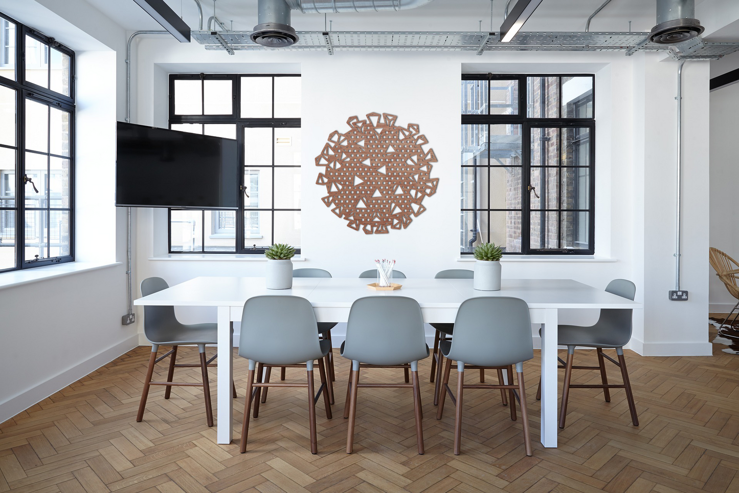 Wooden wall decoration - Geometric Corona Wall Art