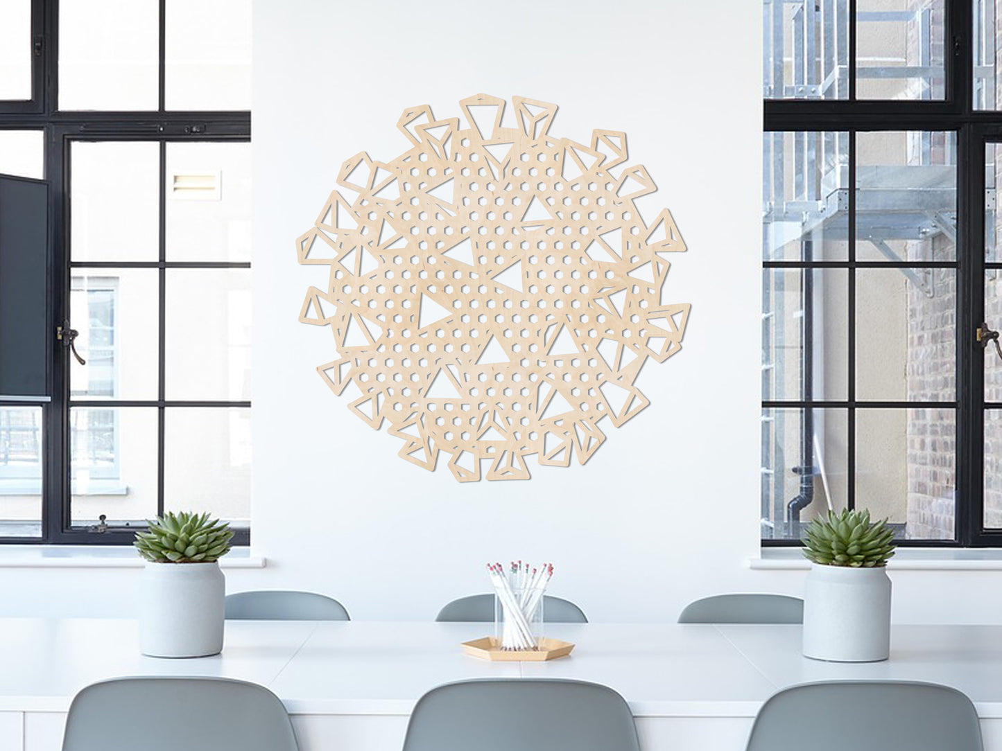 Wooden wall decoration - Geometric Corona Wall Art