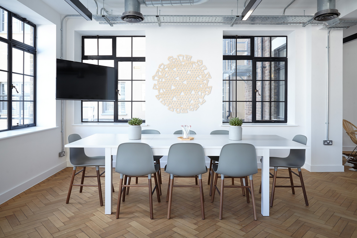 Wooden wall decoration - Geometric Corona Wall Art
