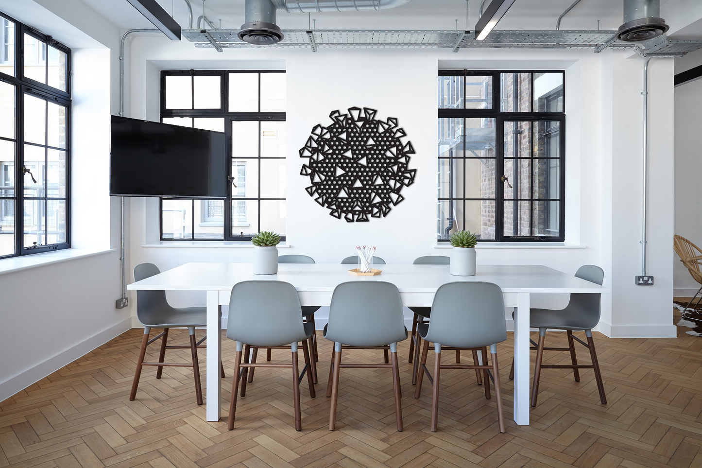 Wooden wall decoration - Geometric Corona Wall Art