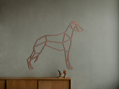 Houten wanddecoratie - Geometrische hond Greyhound