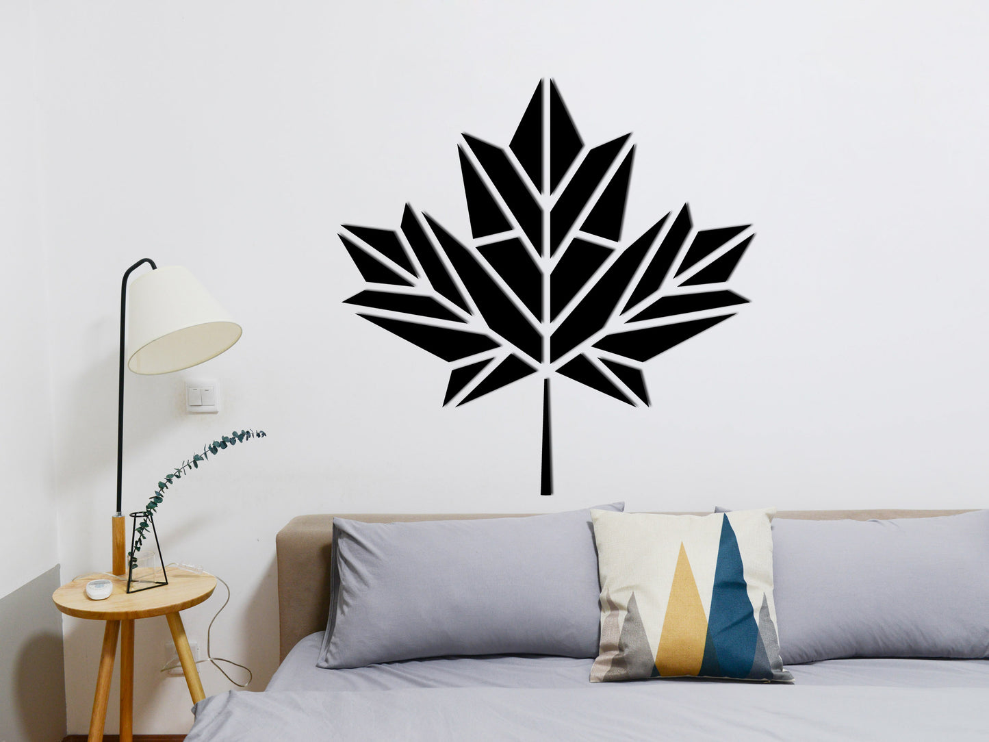 Houten wanddecoratie – Origami Esdoornblad