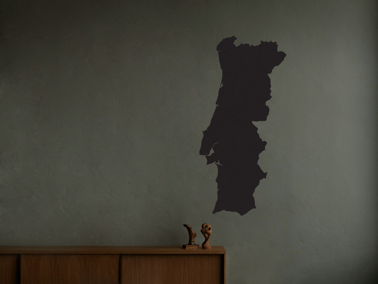 Houten landkaart - Portugal