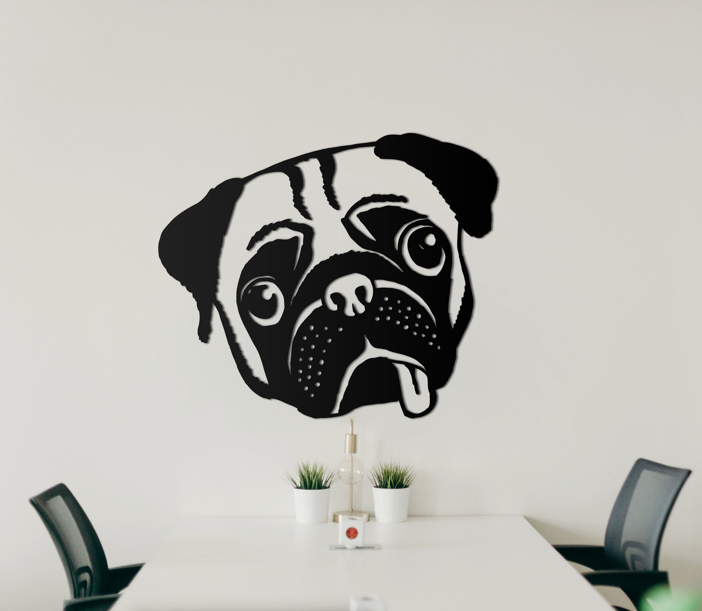 Houten wanddecoratie - Mopshond