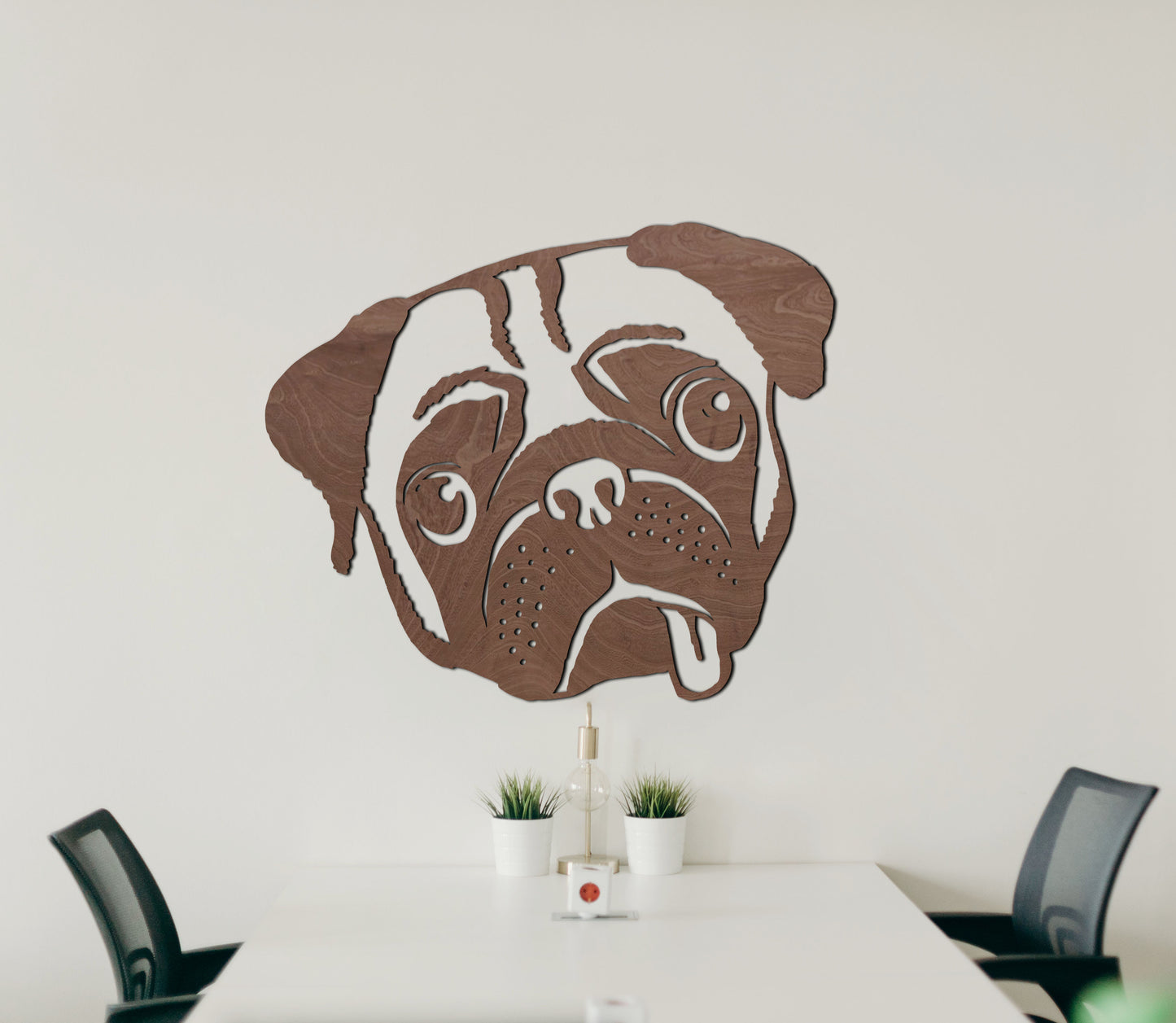 Houten wanddecoratie - Pug