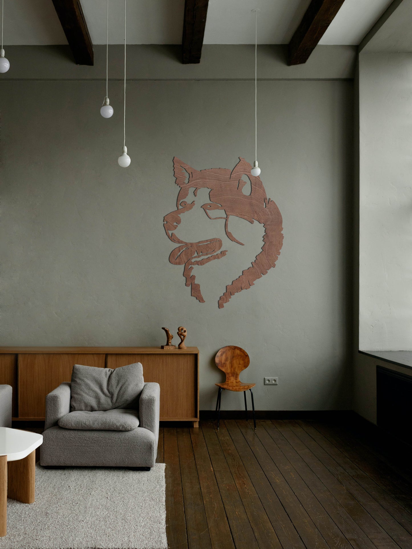 Houten wanddecoratie - Akita  / Shiba