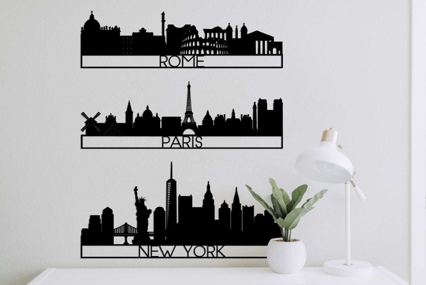 Houten Wanddecoratie - Skyline Rome
