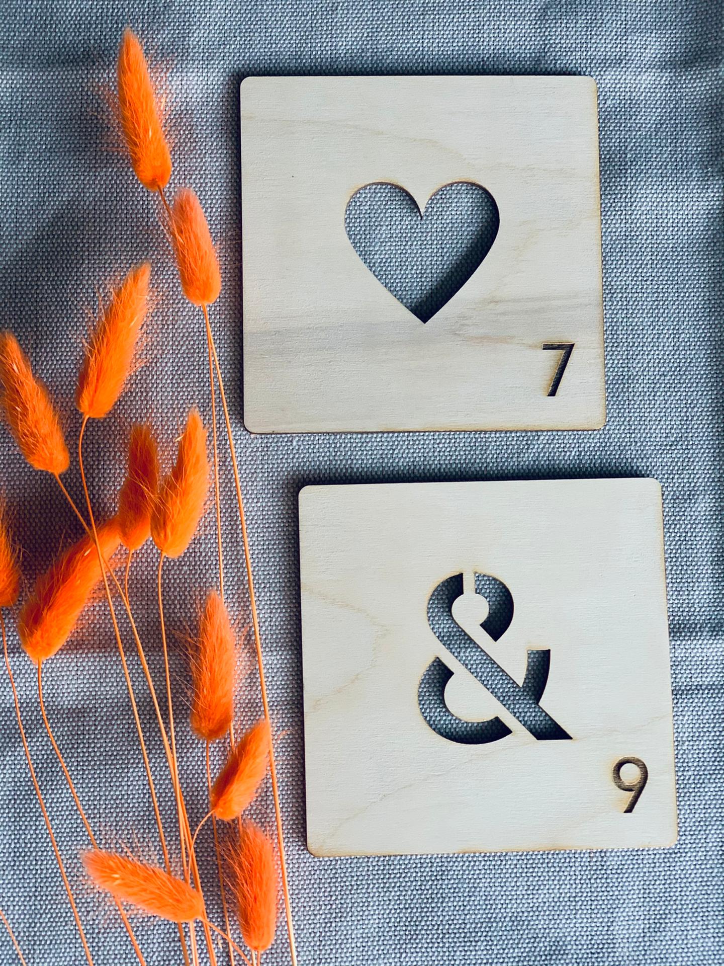 Houten wanddecoratie - Letter tegels - Wordfeud - Woordfeud