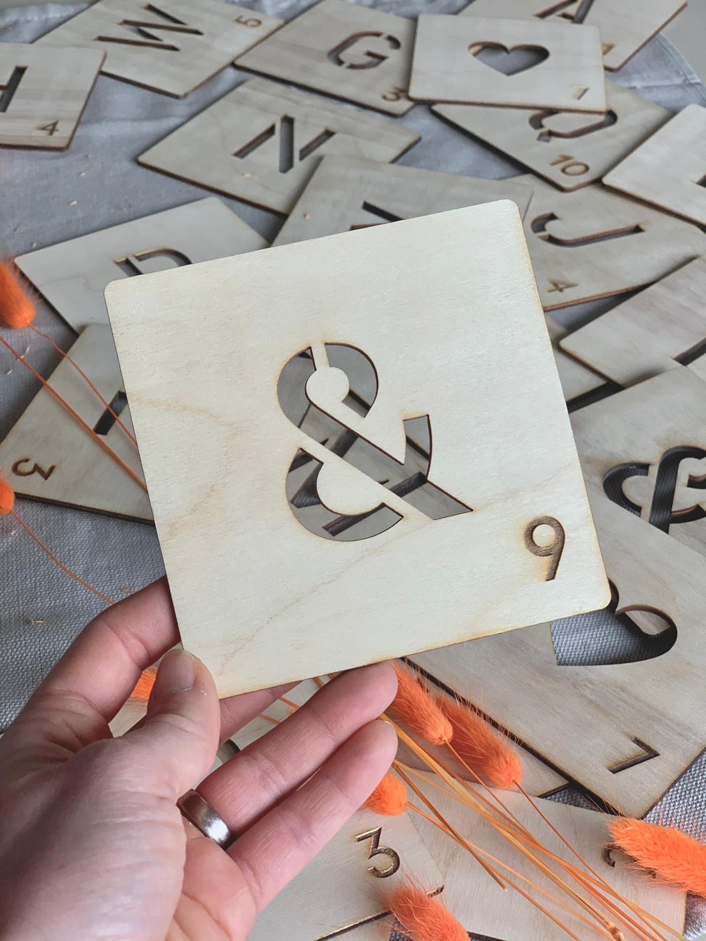 Houten wanddecoratie - Letter tegels - Wordfeud - Woordfeud