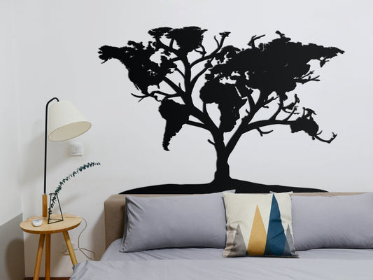 living decor / travel / for traveller / woonkamer / wonen / trendy / stijl  style DÉCORATION MURALE EN BOIS - ART MURAL - ARBRE CARTE DU MONDE / ARBRE CARTE DU MONDE - NOIR / NOIR - ATLAS - SALON ÉLÉGANT ET TENDANCE - TERRE - CONTINENTS - VOYAGE - NATURE - ARBRE - CADEAU HOUTEN WANDDECORATIE / WOODEN WALL DECORATION - MUURDECORATIE / WALL ART - WERELDKAART BOOM / WORLD MAP TREE - ZWART / BLACK - ATLAS - STIJLVOL EN TRENDY WOONKAMER - AARDE - CONTINENTEN - REIZEN - NATUUR - TREE - CADEAU GIFT