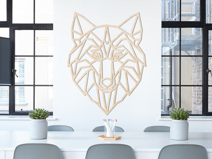 Houten Wanddecoratie - Geometrische Wolf