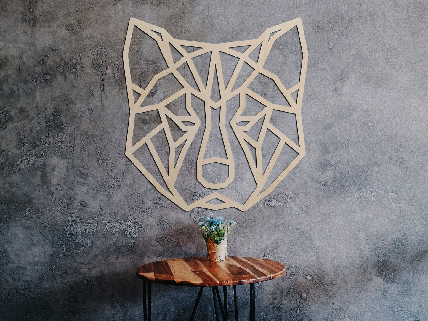 Houten wanddecoratie - Geometrische hond Akita Inu / Shiba
