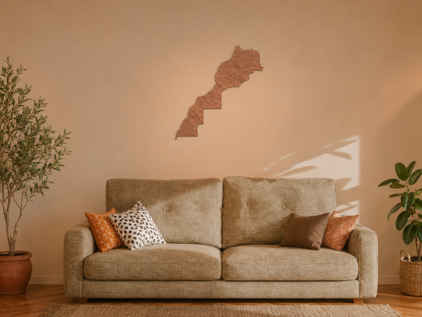 Mapa de madera - Marruecos