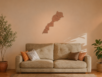 Mapa de madera - Marruecos