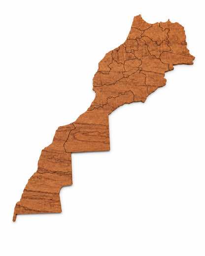 Mapa de madera - Marruecos