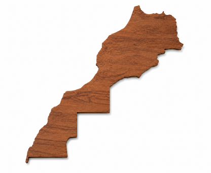 Mapa de madera - Marruecos