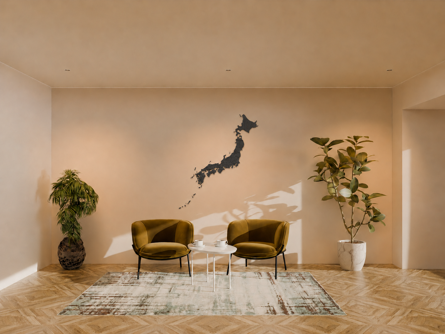 Houten landkaart - Japan