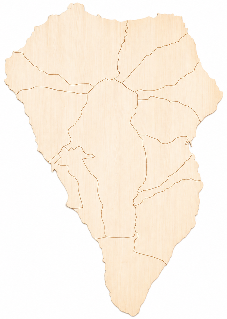 Houten landkaart - La Palma