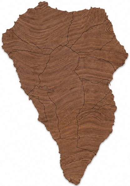 Houten landkaart - La Palma