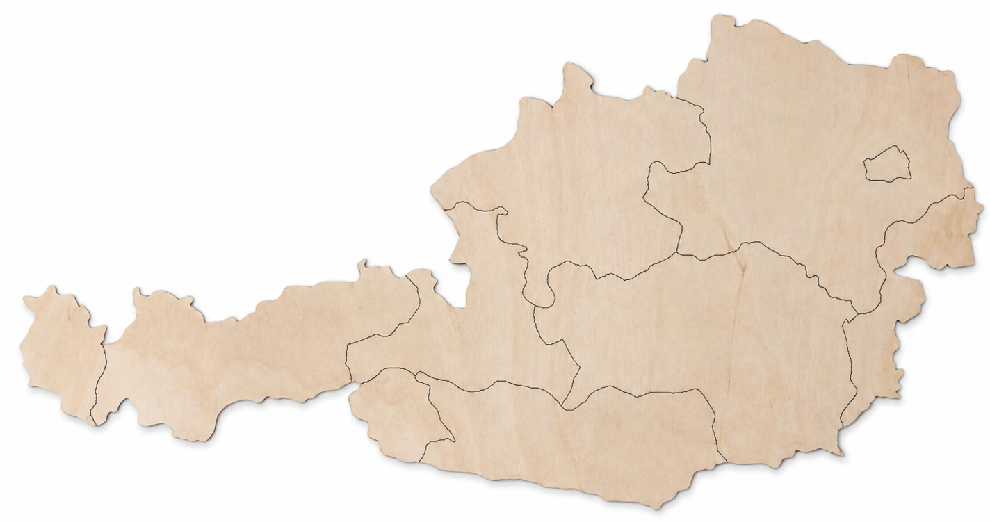 Wooden map - Austria