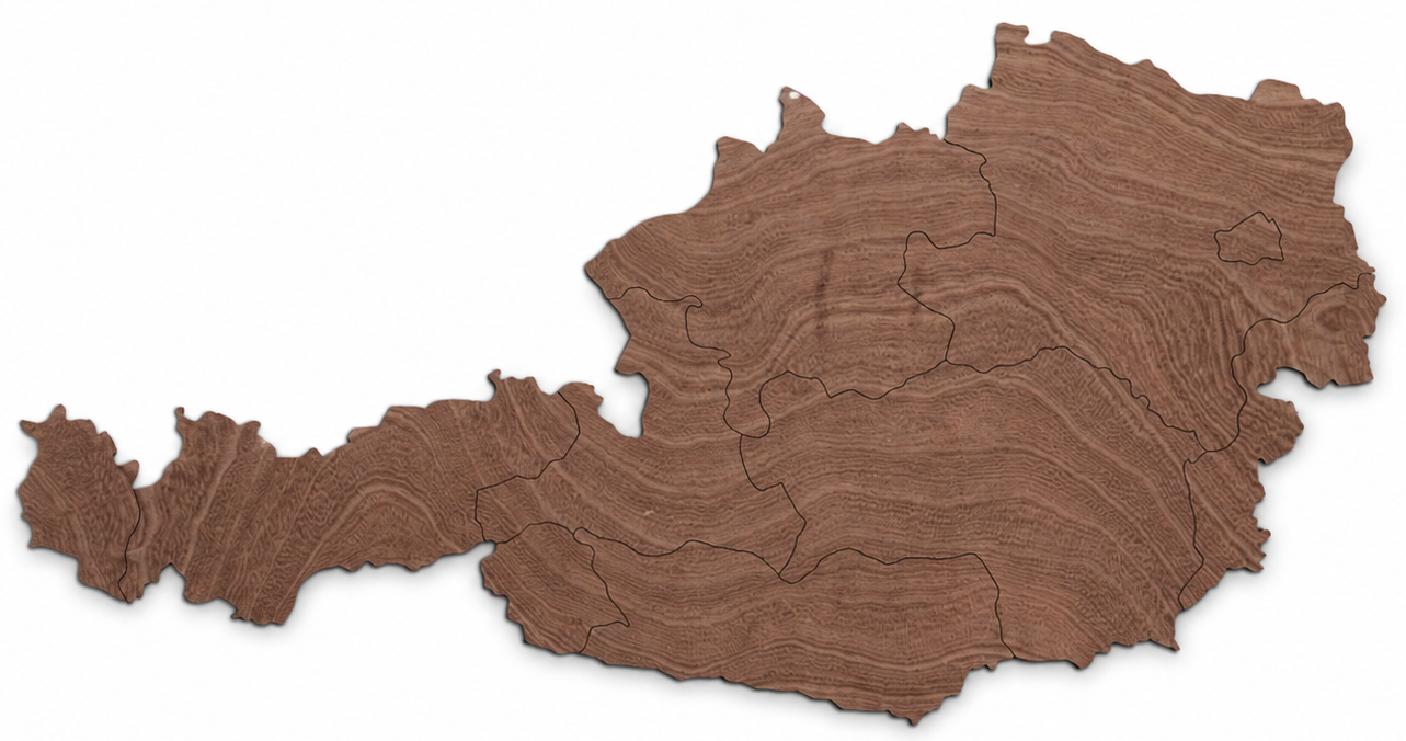 Wooden map - Austria