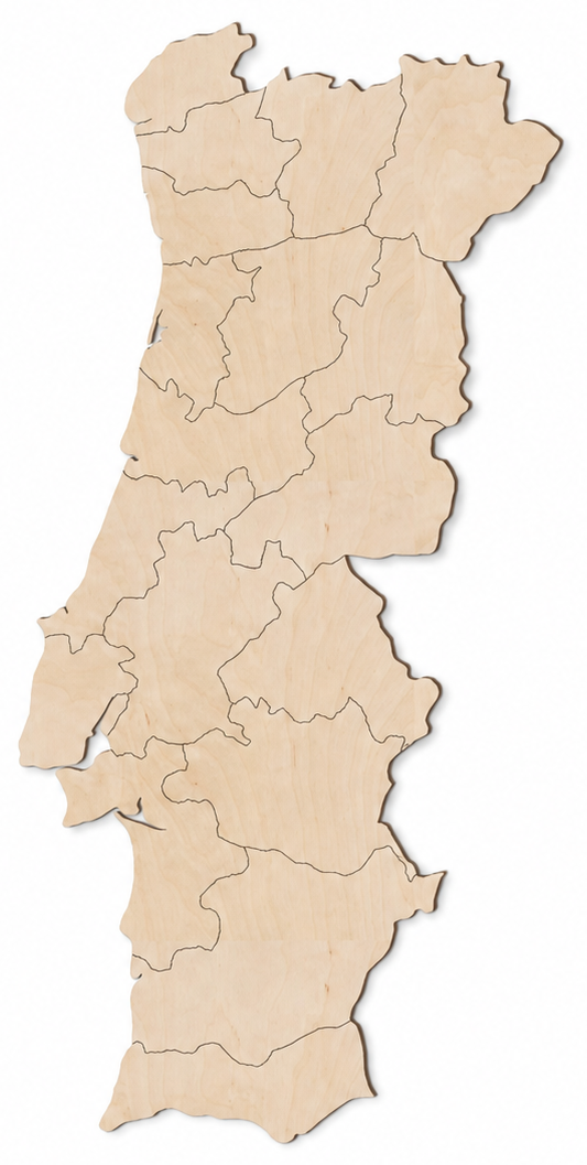 Wooden map - Portugal