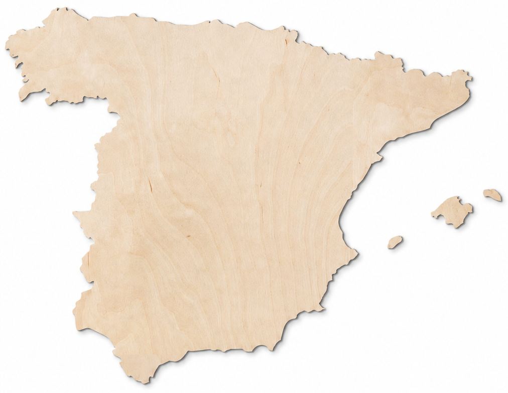 Wooden map - Spain