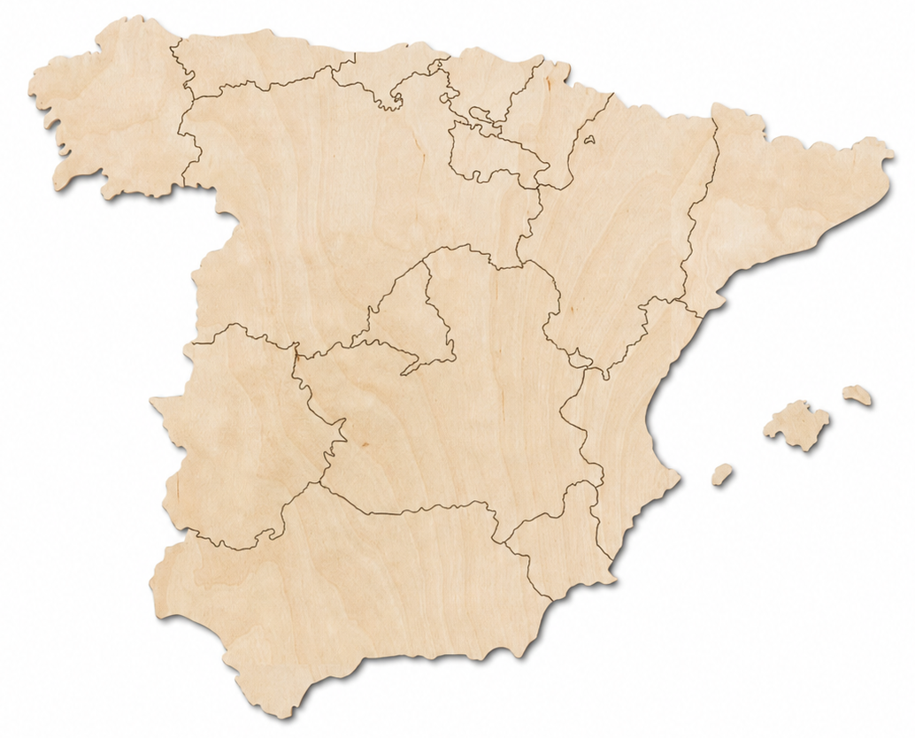 Wooden map - Spain