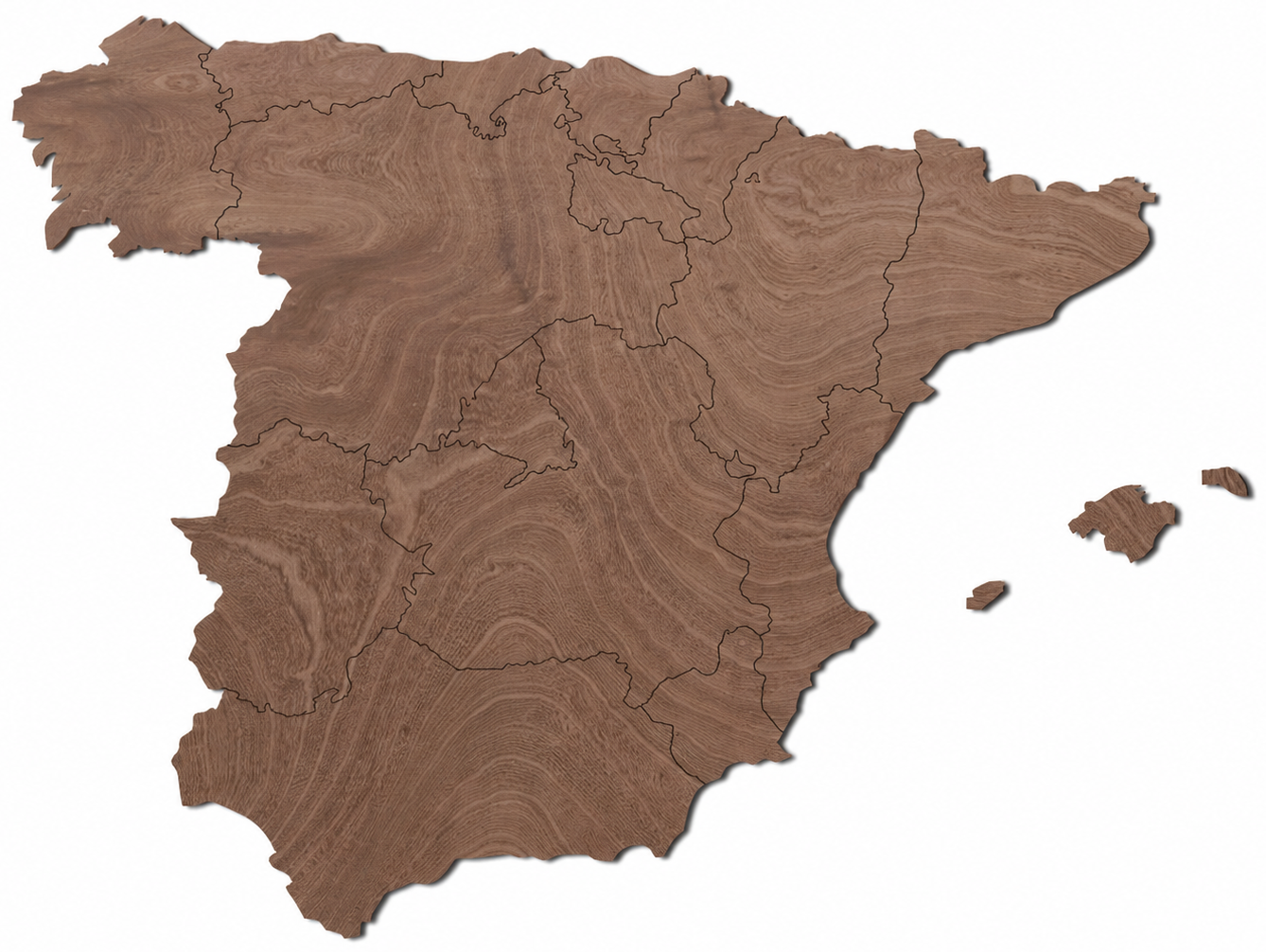 Wooden map - Spain
