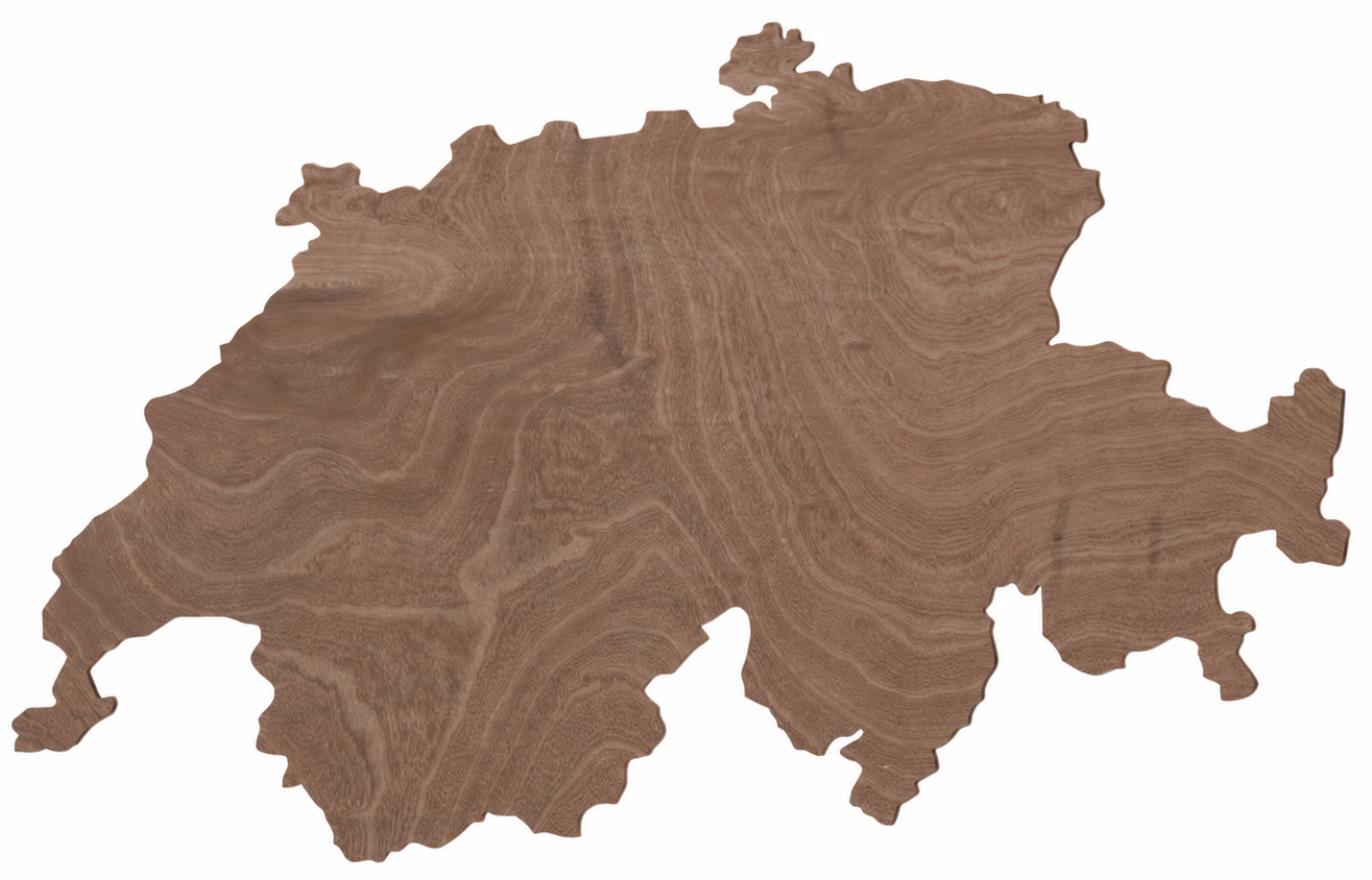 Wooden map - Switzerland