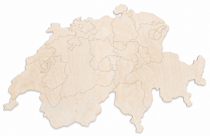 Wooden map - Switzerland