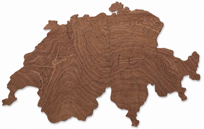 Wooden map - Switzerland