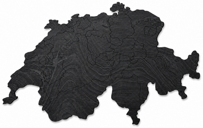 Wooden map - Switzerland