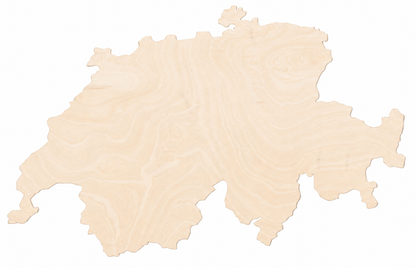 Wooden map - Switzerland
