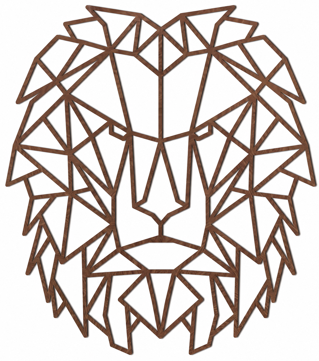 Decoración de pared de madera - León geométrico