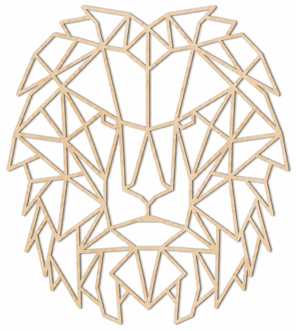 Decoración de pared de madera - León geométrico