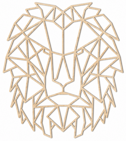 Decoración de pared de madera - León geométrico