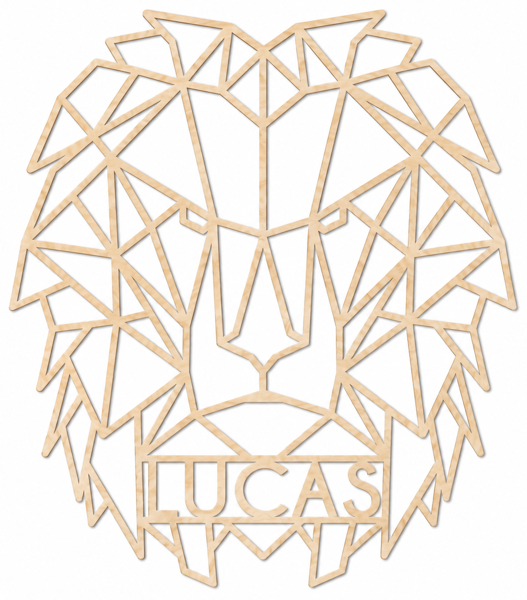 Decoración de pared de madera - León geométrico