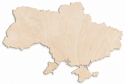 Wooden Map - Ukraine