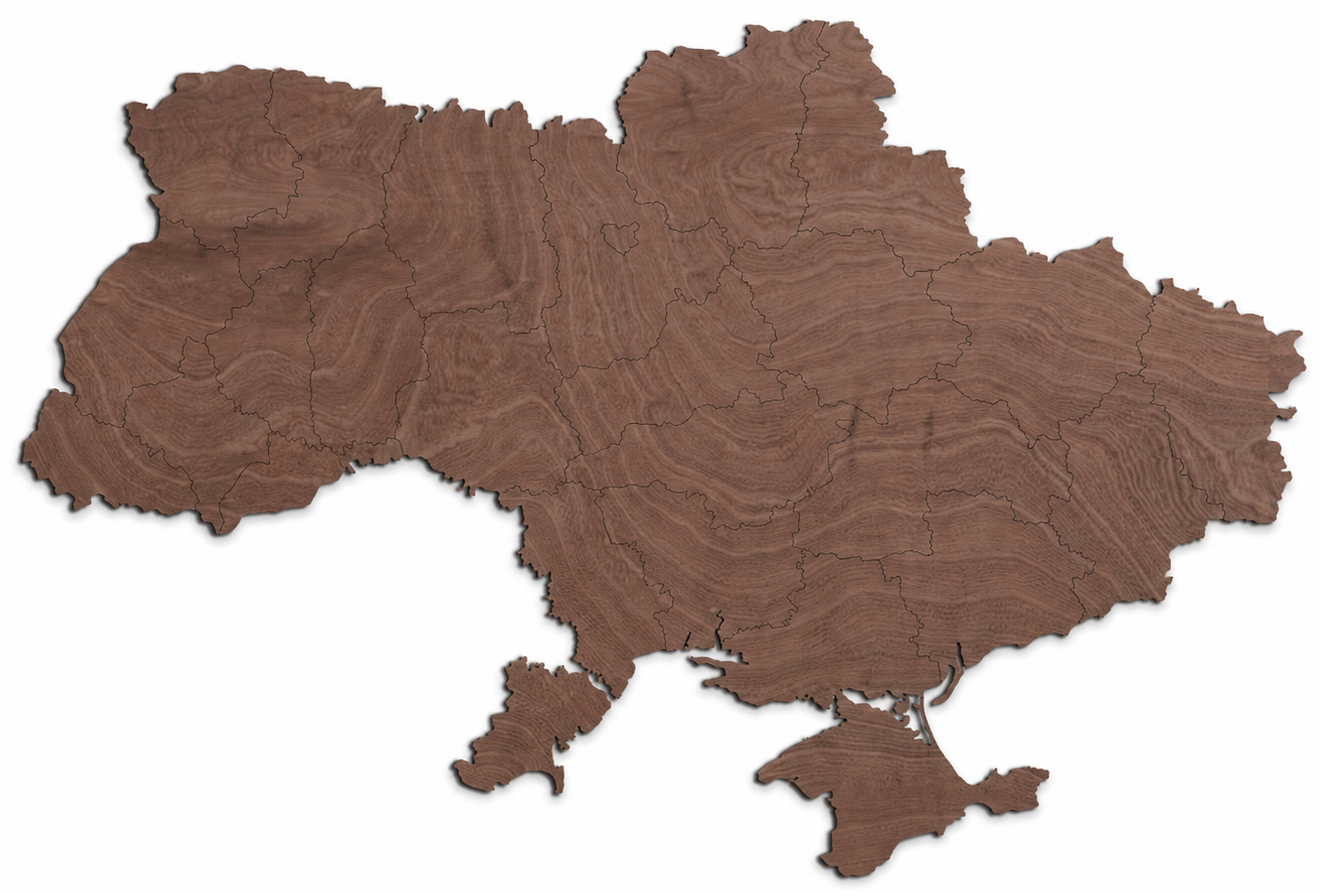 Wooden Map - Ukraine