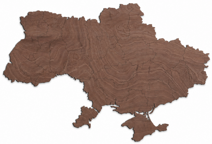 Wooden Map - Ukraine