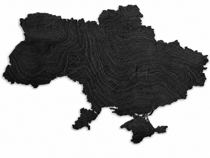 Wooden Map - Ukraine
