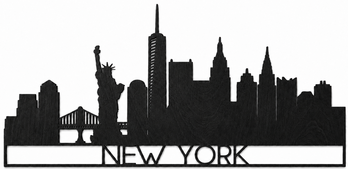 Wooden Wall Decoration - New York Skyline