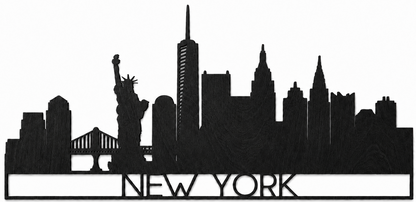 Wooden Wall Decoration - New York Skyline
