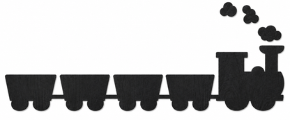 Houten wanddecoratie - Treintje met wagons