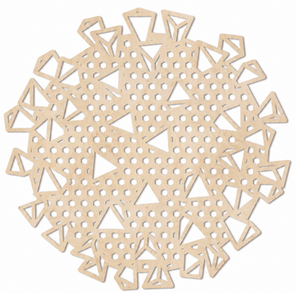 Houten wanddecoratie - Geometrisch Virus