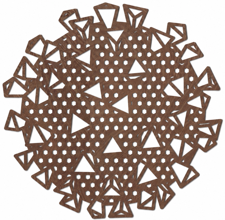 Houten wanddecoratie - Geometrisch Virus