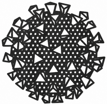 Houten wanddecoratie - Geometrisch Virus