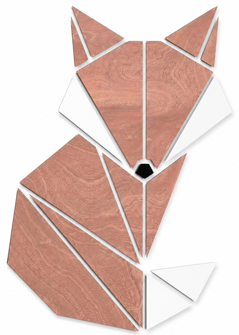 Wooden Wall Decor - Origami Fox
