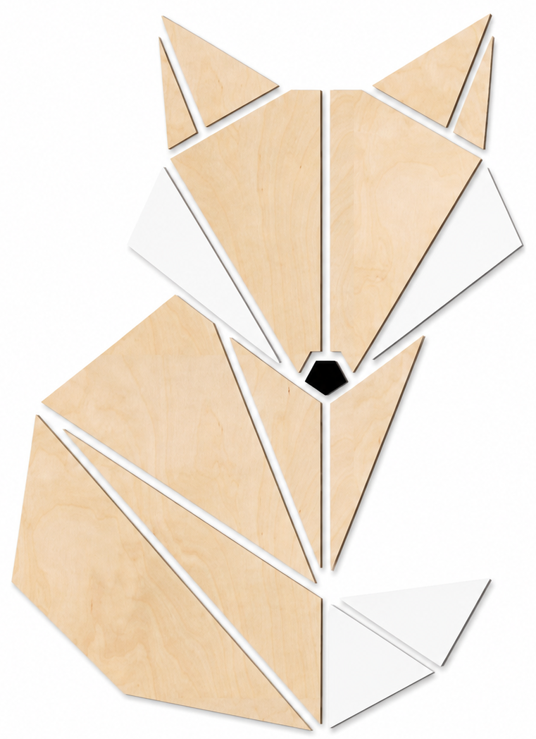 Wooden Wall Decor - Origami Fox